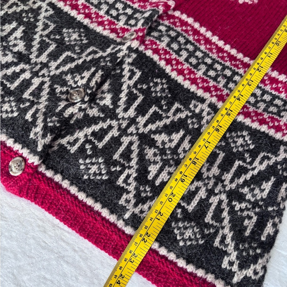 Women’s Eddie Bauer Vintage Wool Alpaca Blend Fair Isle Cardigan Sweater Medium - Picture 11 of 14